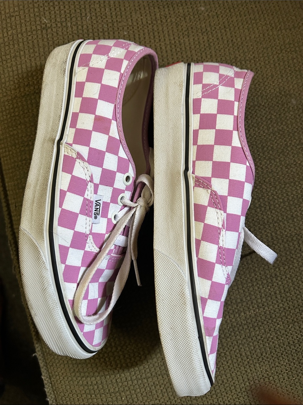 Vans Pink and White Checkerboard Lace-Up Sneakers - Picture 2 of 5
